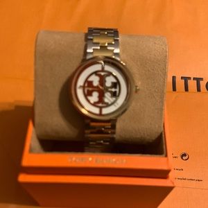 Tory Burch Gold/Silver 2 tone Stainless Steel 36mm Watch. Never worn. No links.